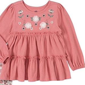 Kids Headquarters Girls' Ruffled, Embroidered Long Sleeve Tunic Top Size 2T